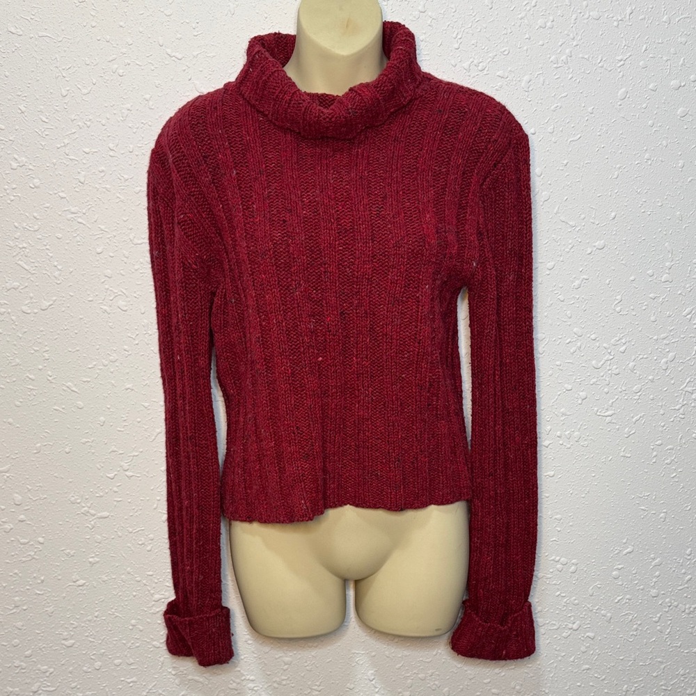 Elegant Red Cowl Neck Sweater